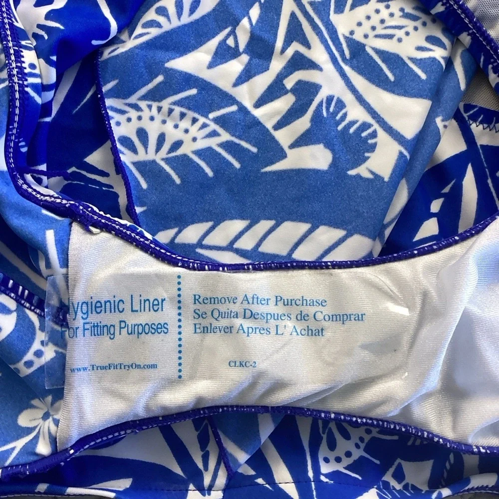 Maxine of Hollywood NWT Blue and White Blueberry One Piece Swimsuit Sz 20W